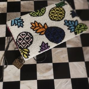 Mary Frances white pineapple phone bag/clutch